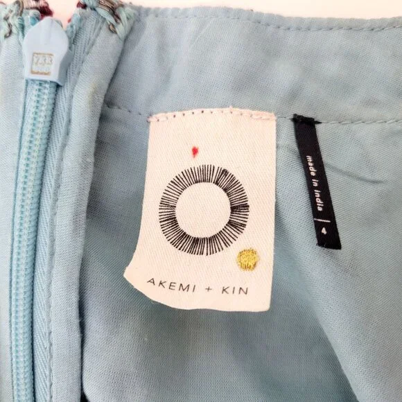 Akemi + Kin Bohemian Beaded Floral Midi Dress With V-Neck & Long Sleeves Anthrop - Picture 4 of 8